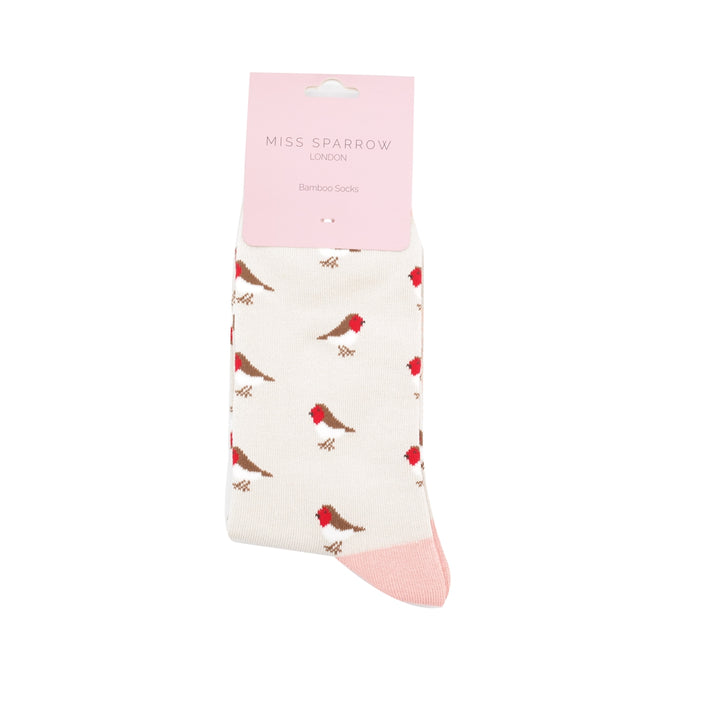 Miss Sparrow Bamboo Little Robin Socks (Silver)