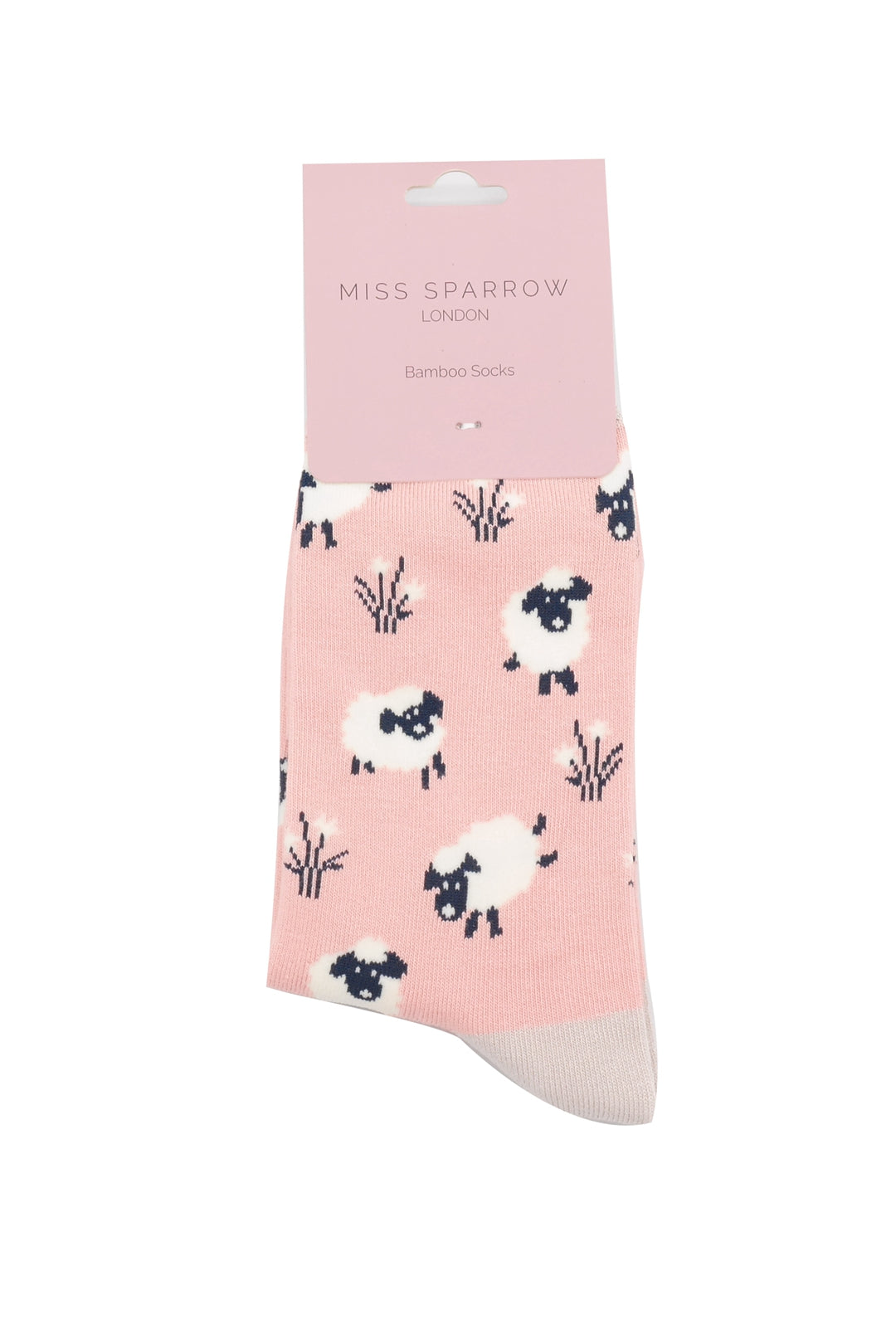 Miss Sparrow Bamboo Socks Leaping Sheep Dusky Pink