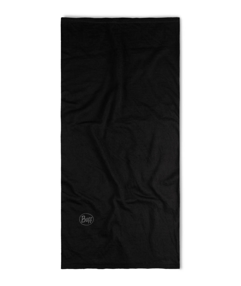 Buff Merino Wool Lightweight Neck Warmer In Black