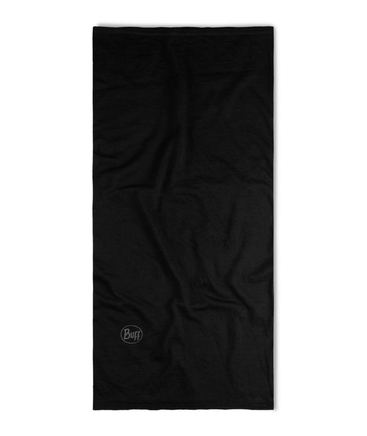 Buff Merino Wool Lightweight Neck Warmer In Black