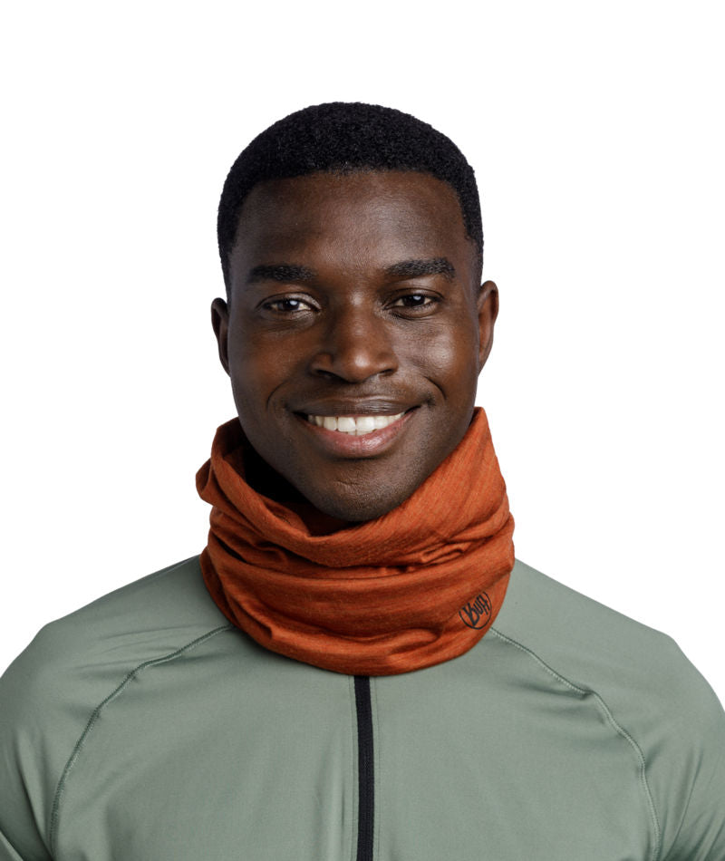 Buff Merino Wool Lightweight Neck Warmer In Cinnamon