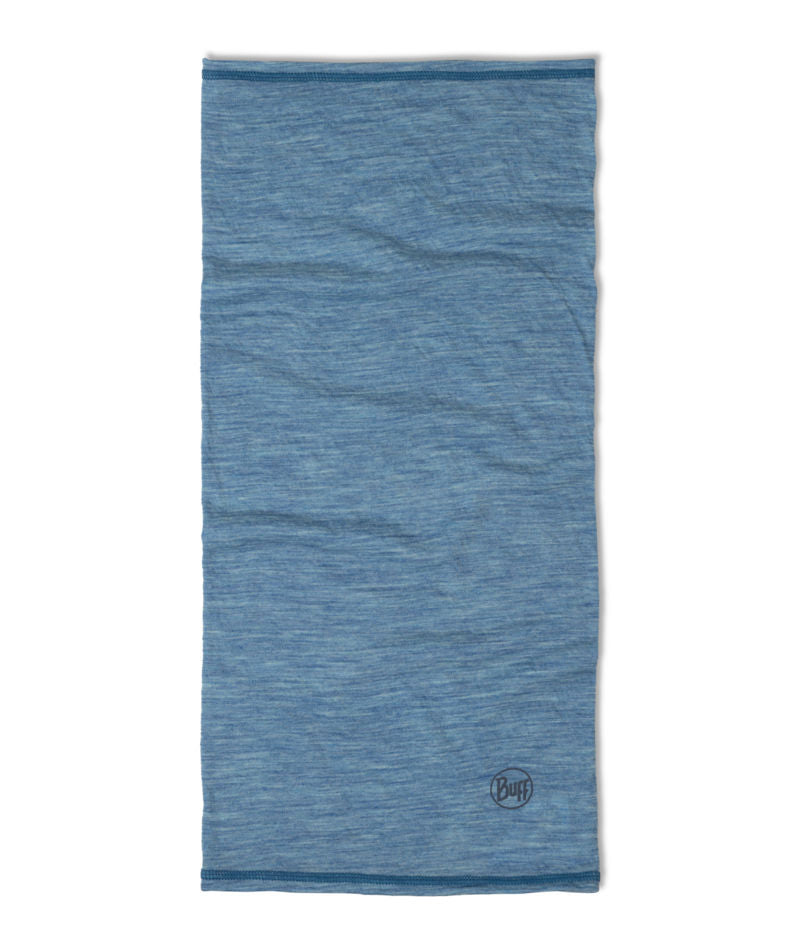 Buff Merino Wool Lightweight Neck Warmer In Lake Blue