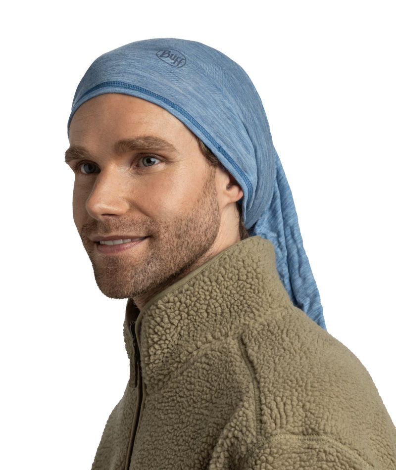 Buff Merino Wool Lightweight Neck Warmer In Lake Blue