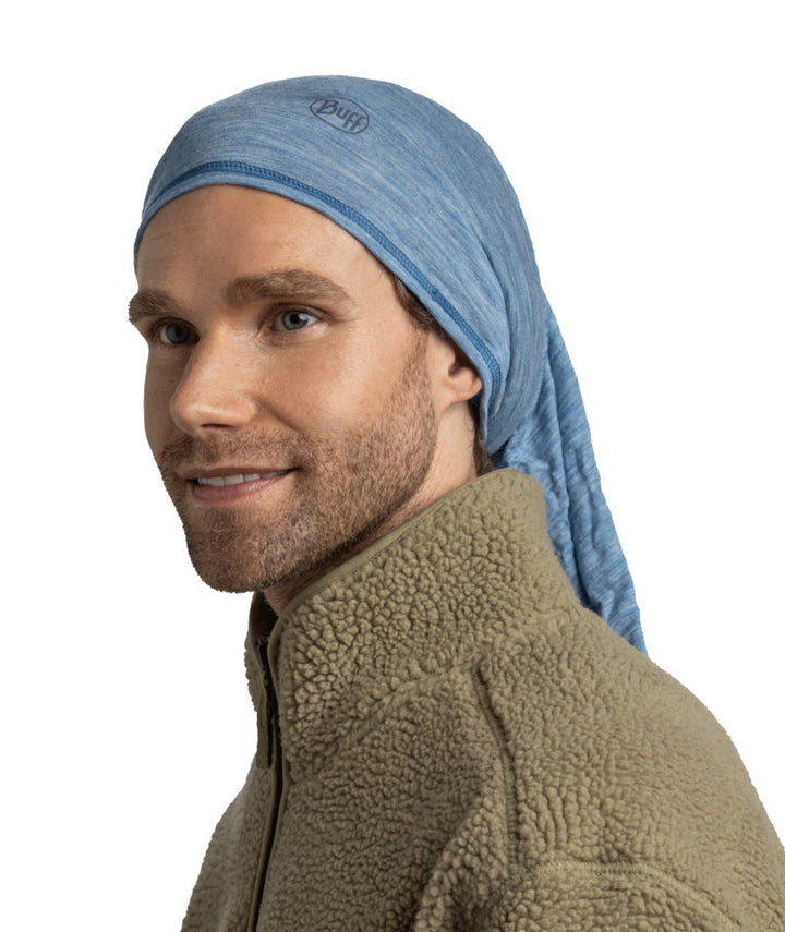 Buff Merino Wool Lightweight Neck Warmer In Lake Blue