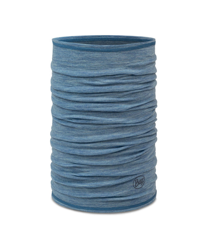 Buff Merino Wool Lightweight Neck Warmer In Lake Blue