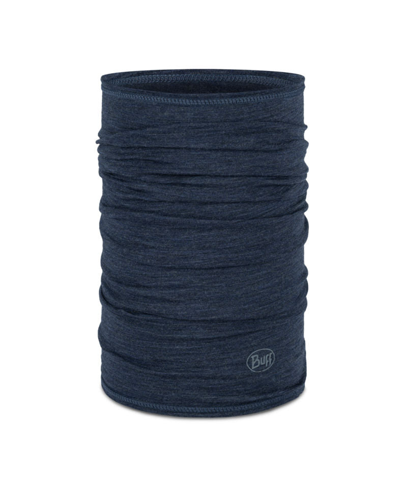 Buff Merino Wool Lightweight Neck Warmer In Night Blue