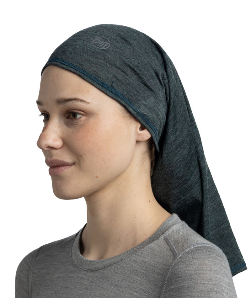 Buff Merino Wool Lightweight Neck Warmer In Forest