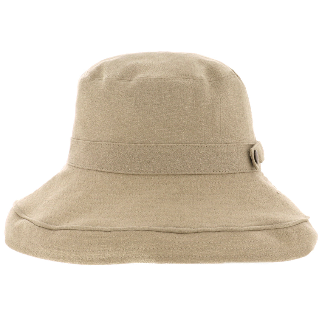 Ladies Cotton Wide Brim Sun Hat in Sand