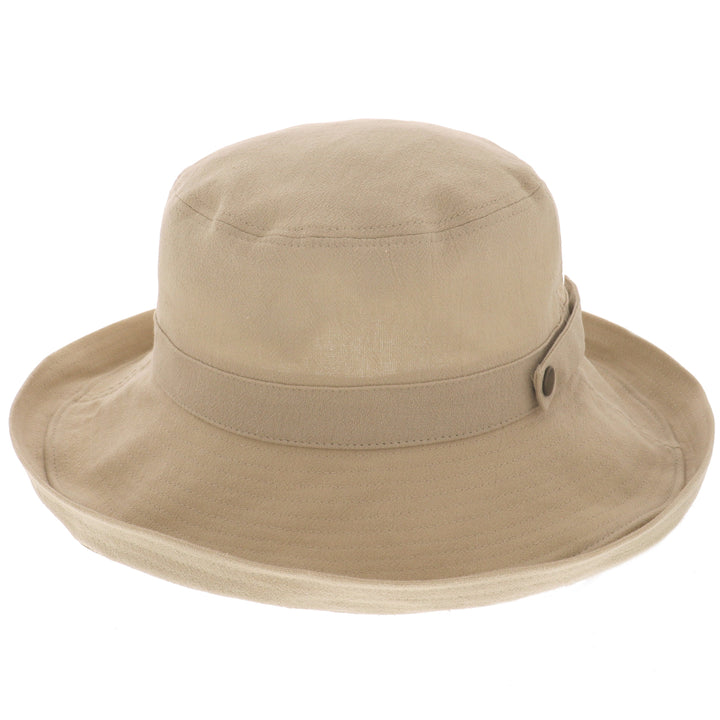 Ladies Cotton Wide Brim Sun Hat in Sand