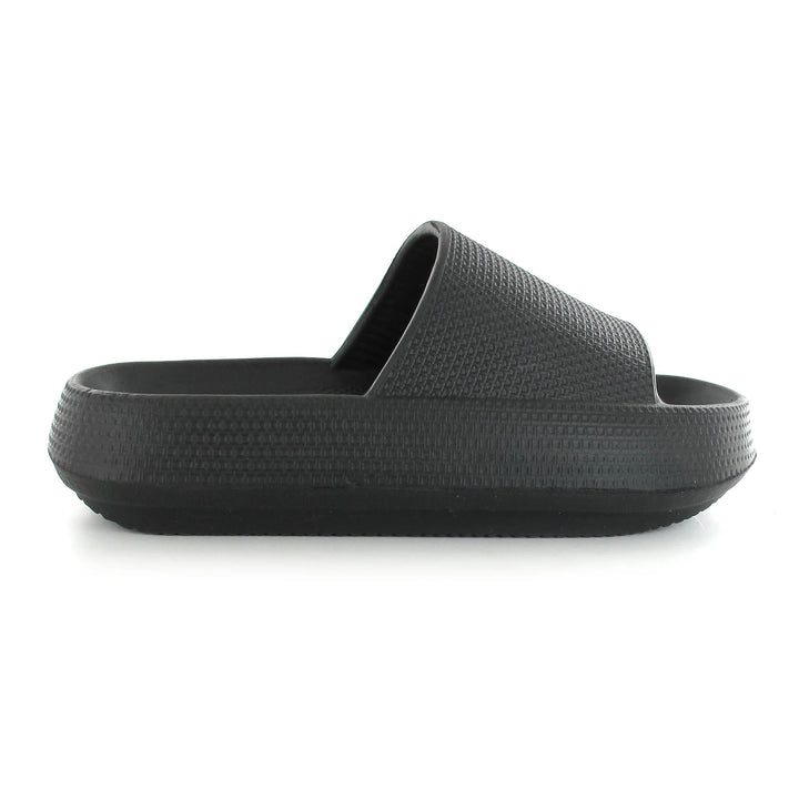 Ella Cloud Cushioned Lightweight Slip On Sliders In Black