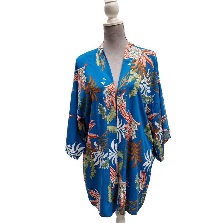 Kimono Wrap Cover Up - Floral Turquoise