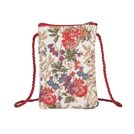 Signare Mini Crossbody Smart Bag With Long Cord Strap Flower Meadow
