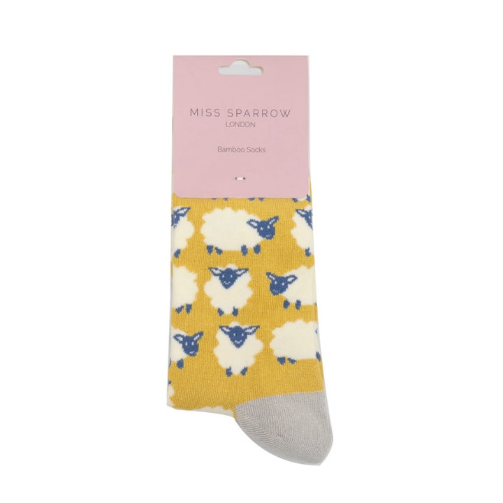 Miss Sparrow Bamboo Happy Sheep Socks (Yellow)