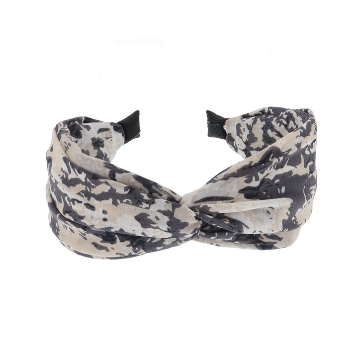 Women's Abstract Print Knot Headband In Black