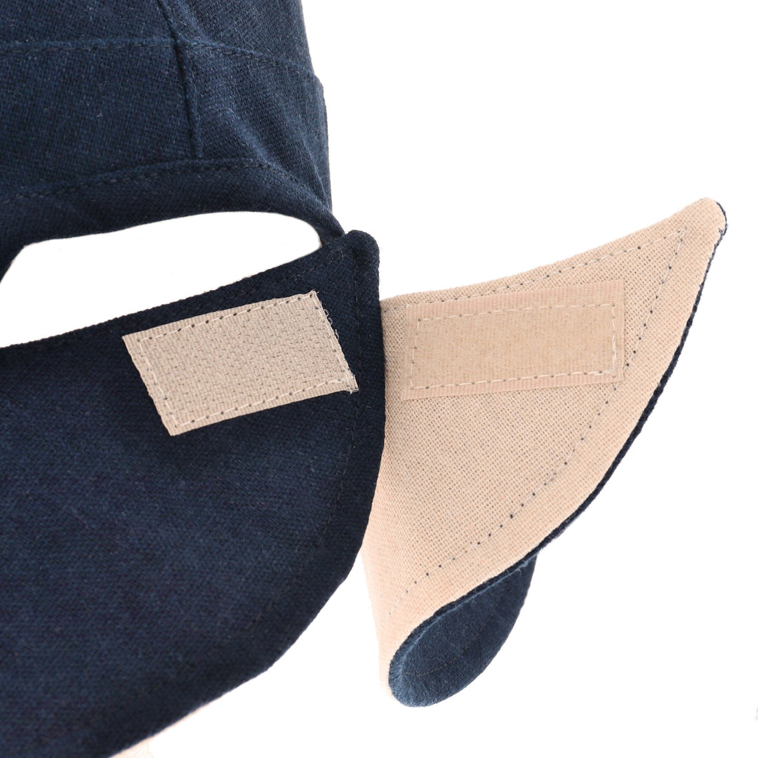 Ladies Reversible Wide Cut Out Brim Sun Hat in Navy/Natural