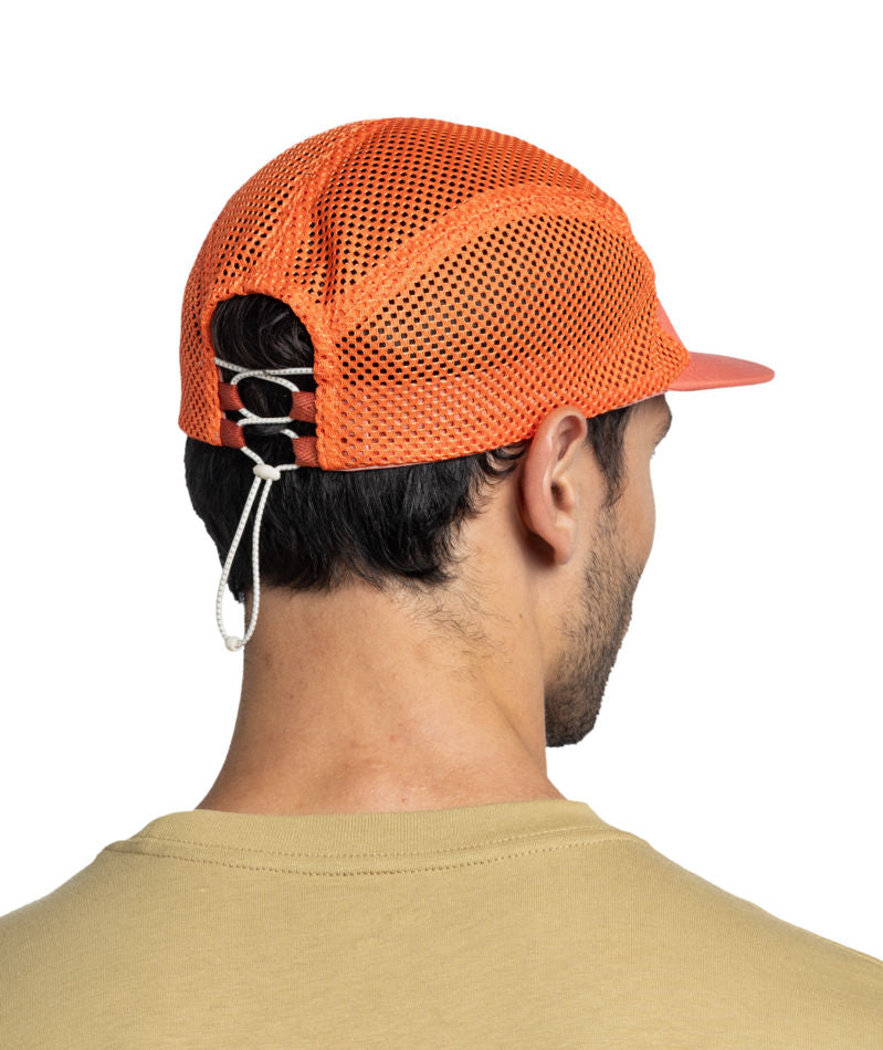 Buff 5 Panel Air Mesh Breathable Cap In Poppy