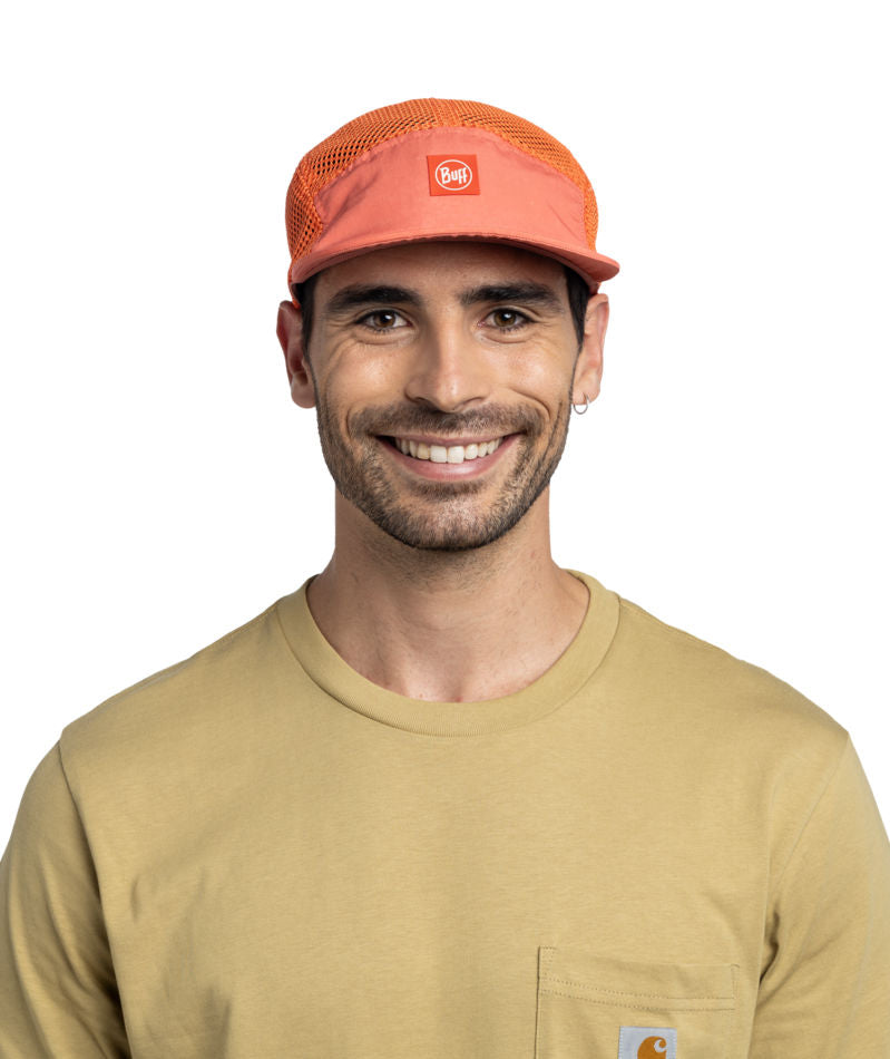 Buff 5 Panel Air Mesh Breathable Cap In Poppy