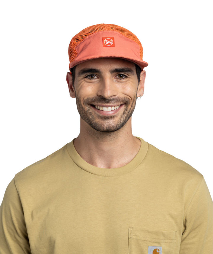 Buff 5 Panel Air Mesh Breathable Cap In Poppy