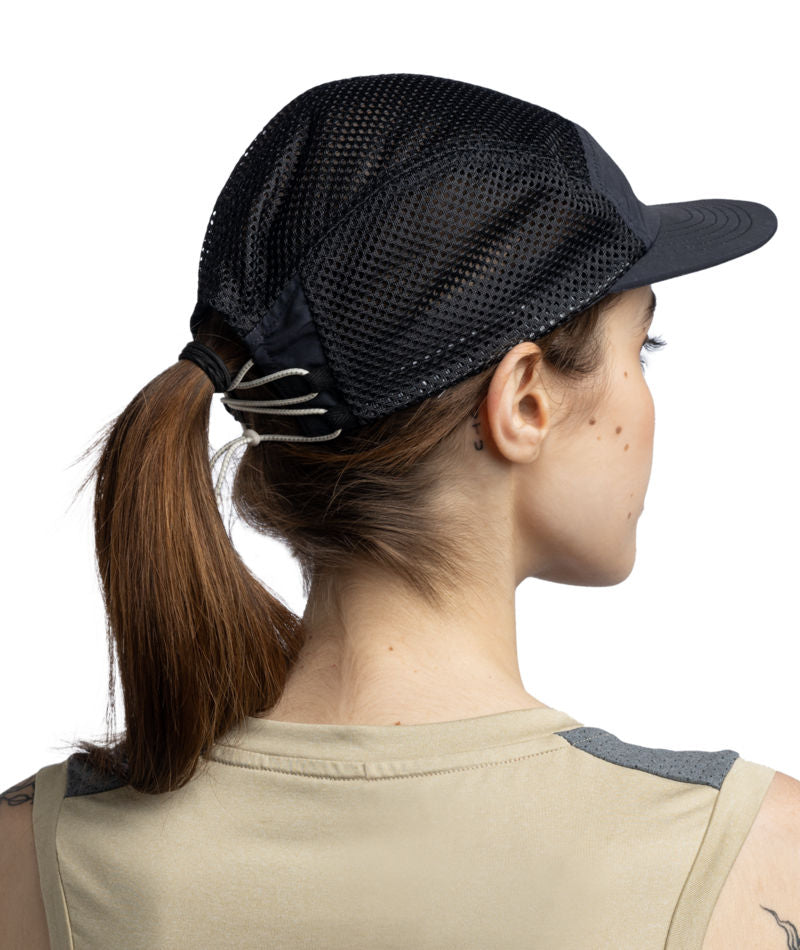 Buff 5 Panel Air Mesh Breathable Cap In Black