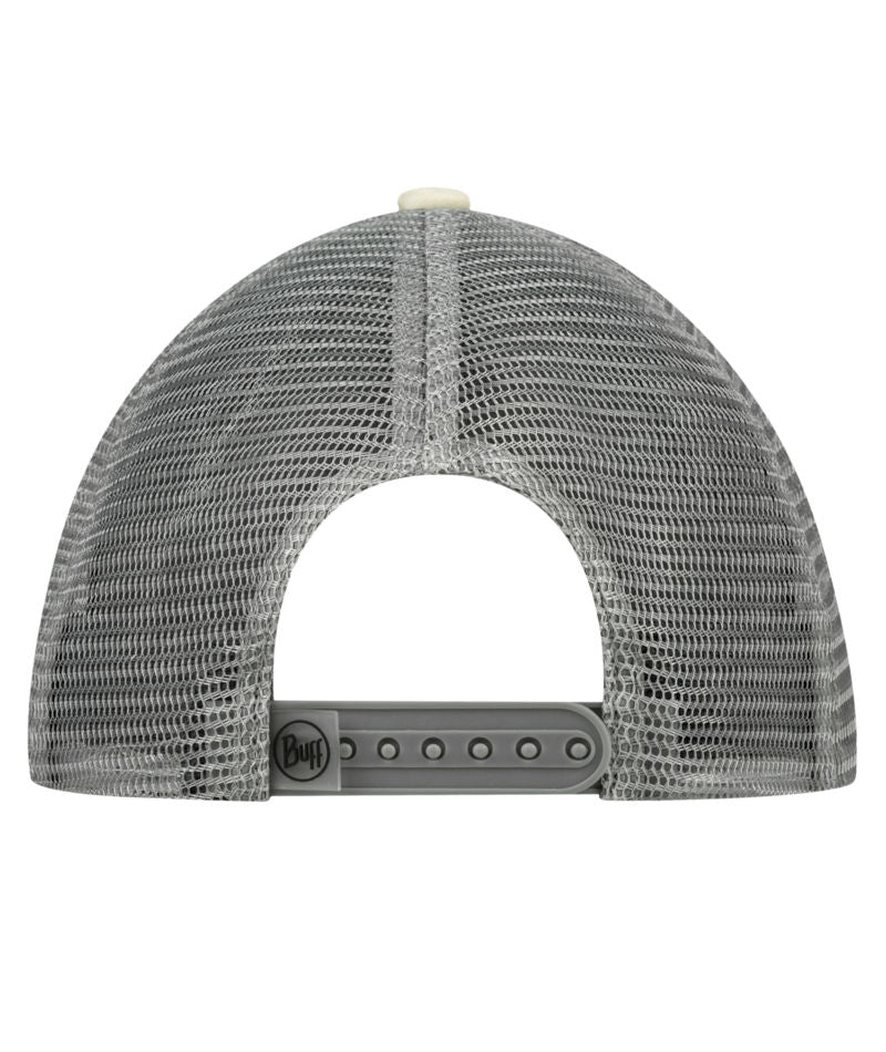 Buff Classic Adjustable Mesh Trucker Cap In Darryl White