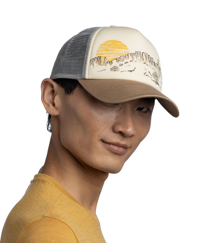 Buff Classic Adjustable Mesh Trucker Cap In Lach Multi