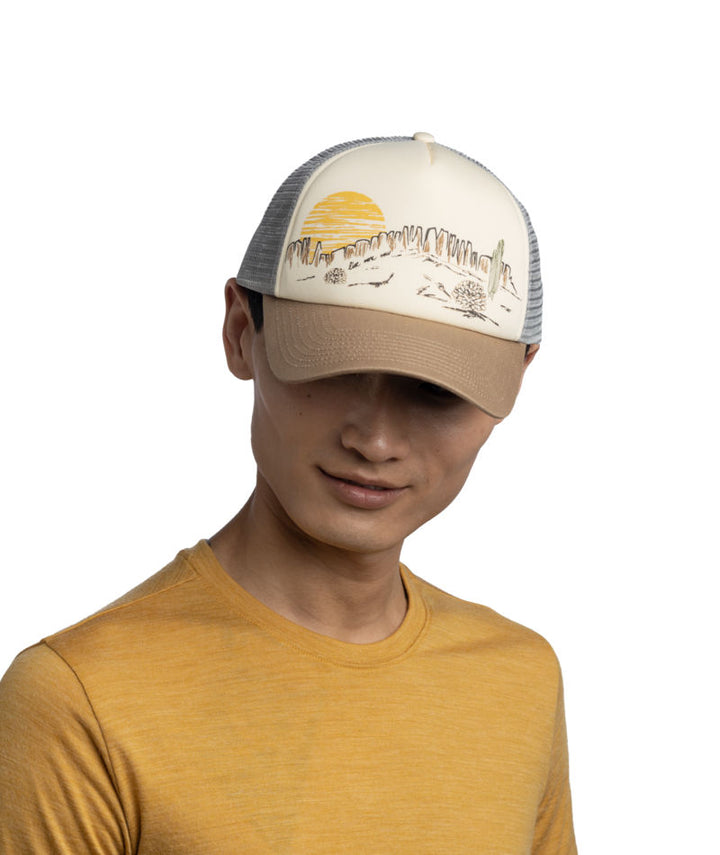 Buff Classic Adjustable Mesh Trucker Cap In Lach Multi