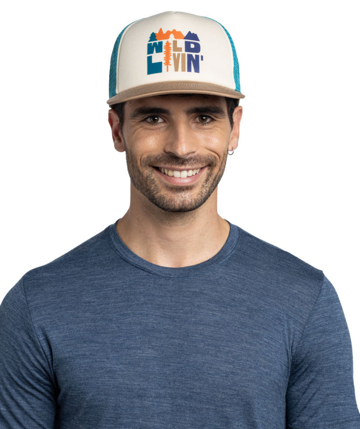 Buff Classic Adjustable Mesh Trucker Cap In Scen Multi
