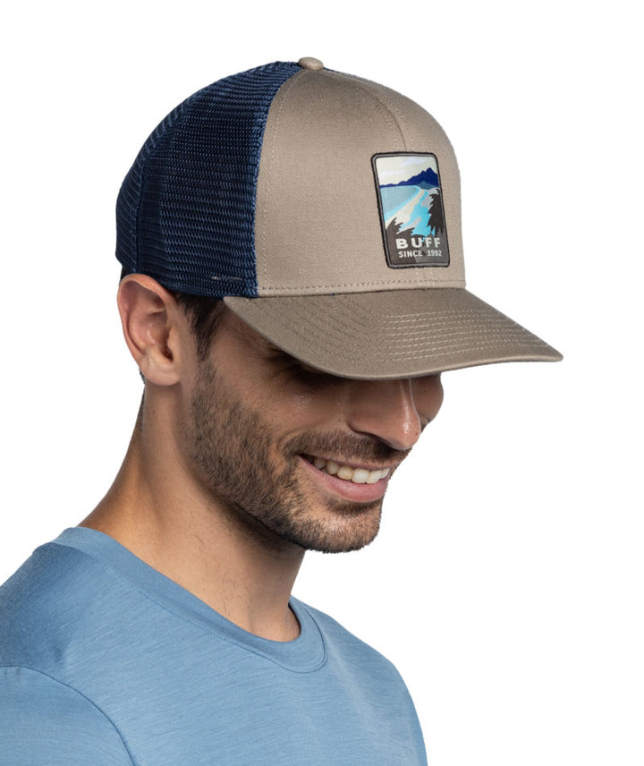 Buff Explore Adjustable Mesh Trucker Cap In Tundra Khaki