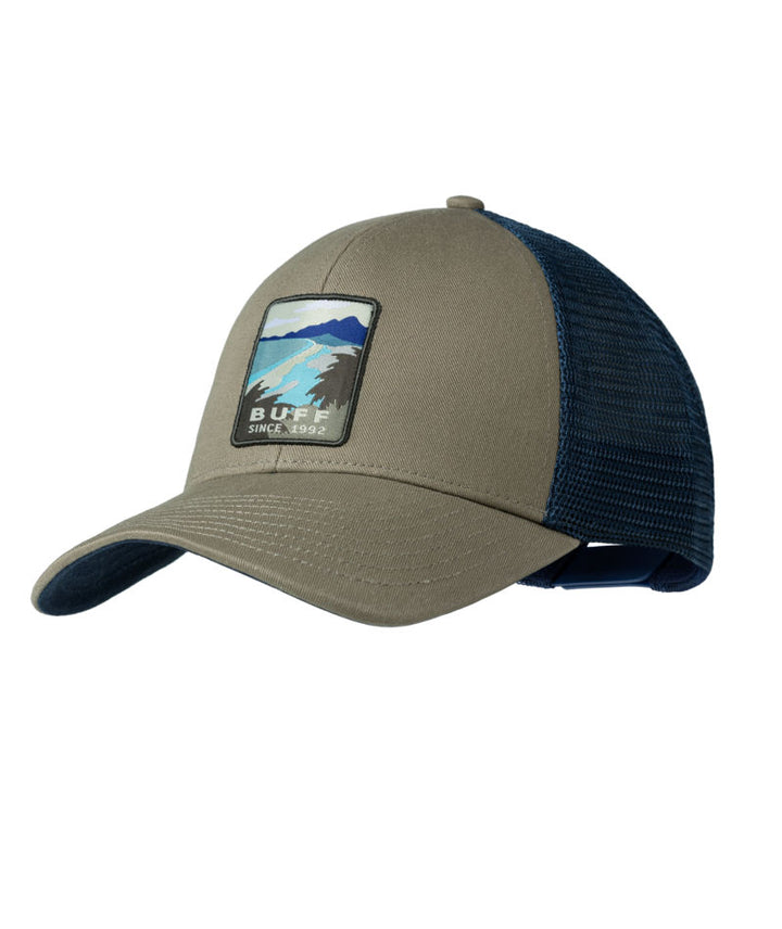 Buff Explore Adjustable Mesh Trucker Cap In Tundra Khaki