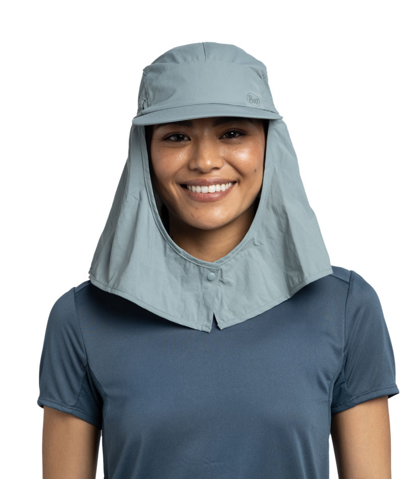 Buff Desert UPF 50 Neck Cape Lightweight Cap In Flint