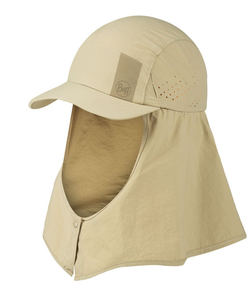 Buff Desert UPF 50 Neck Cape Lightweight Cap In Birch Grey