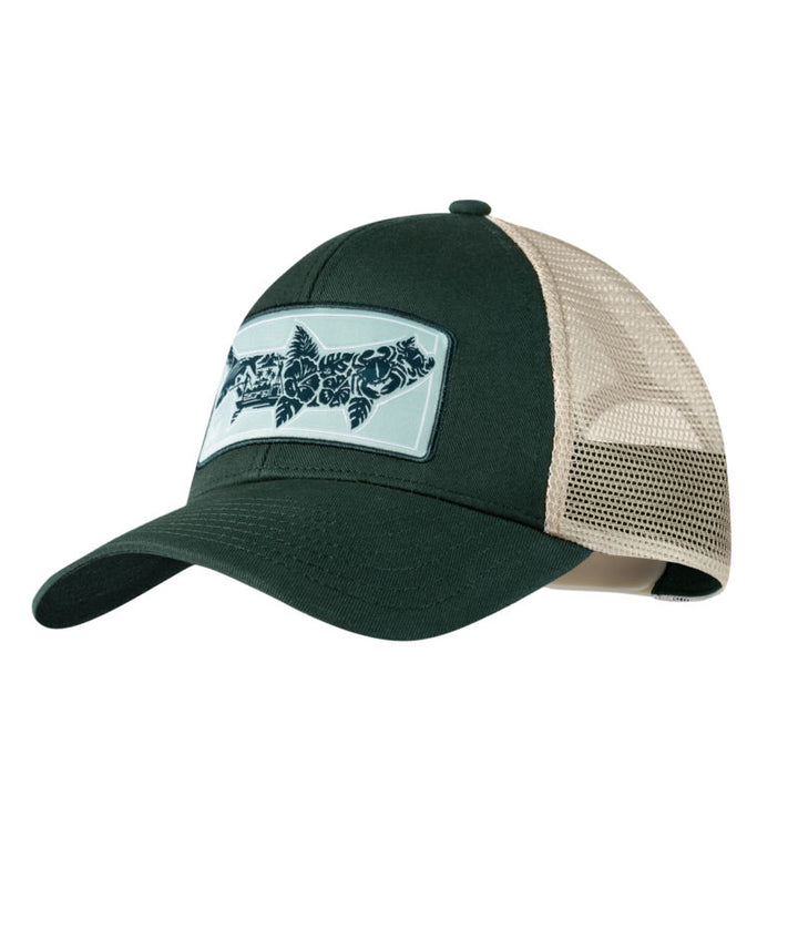 Buff Explore Adjustable Mesh Trucker Cap In Salty Green