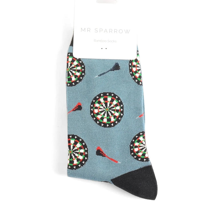 Mr Heron Mens Bamboo Dart Board Socks In Denim