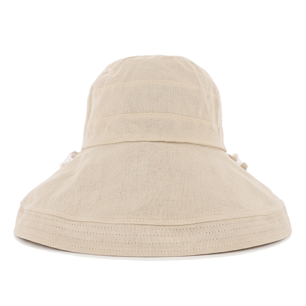 Ladies Cotton & Linen Reversible Wide Brim Sun Hat in Navy