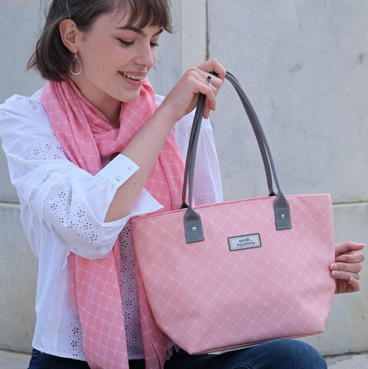 Pink Oil Cloth Tote Bag by Earth Squared