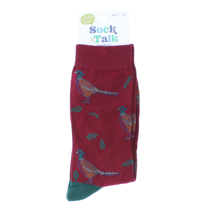 Bamboo Pheasant Socks (Red)