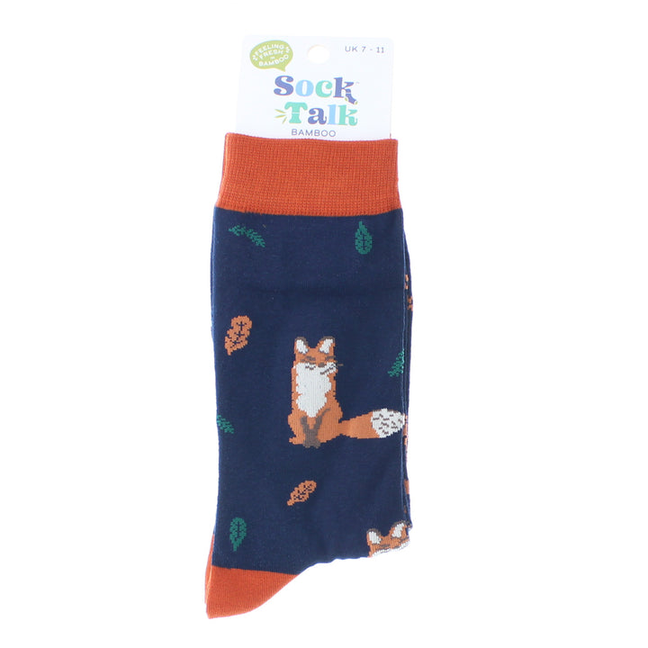 Bamboo Fox Socks (Navy)