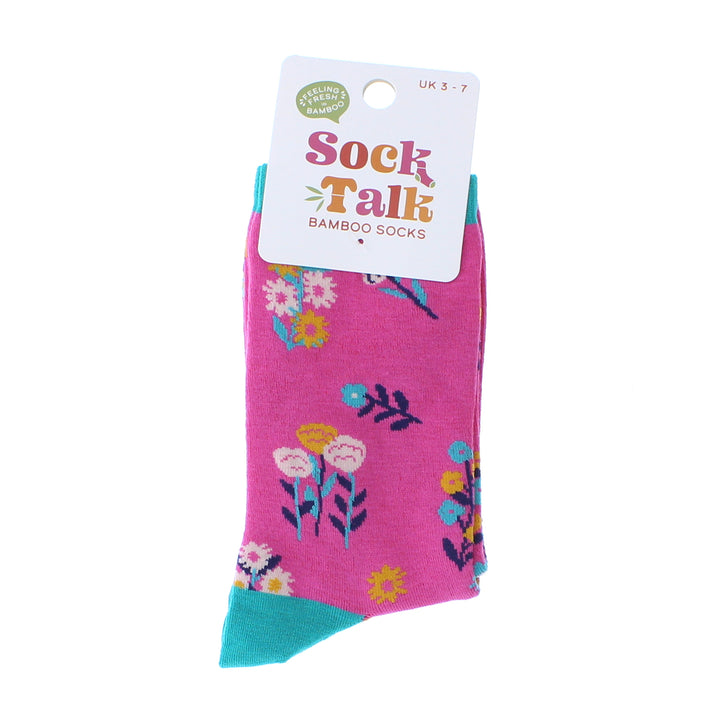 Bamboo Floral Socks (Pink)