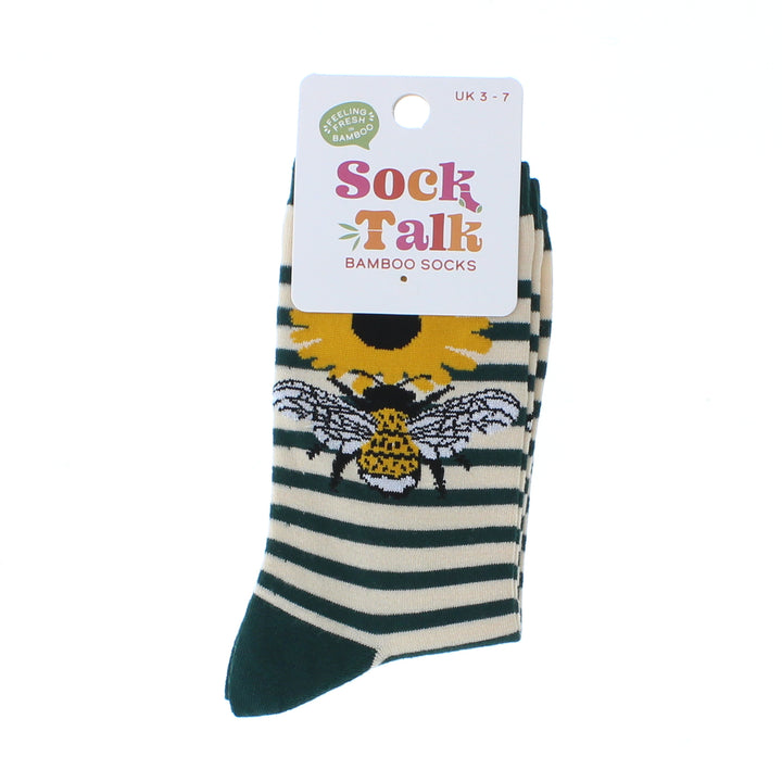 Bamboo Bee Stripe Socks (Green)