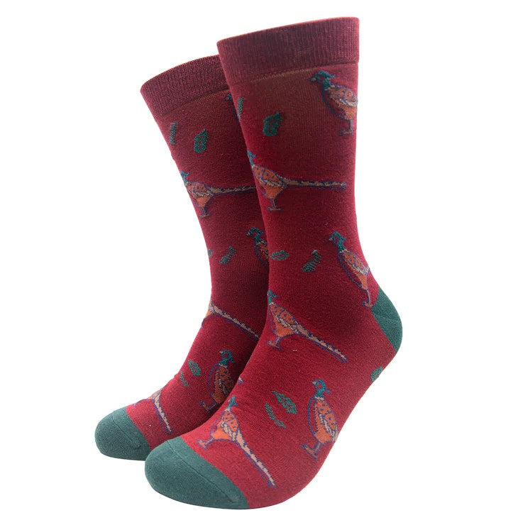 Bamboo Pheasant Socks (Red)