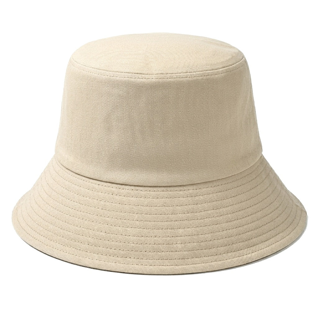 Reversible Cotton Bucket Hat With Chin Strap Black/Stone