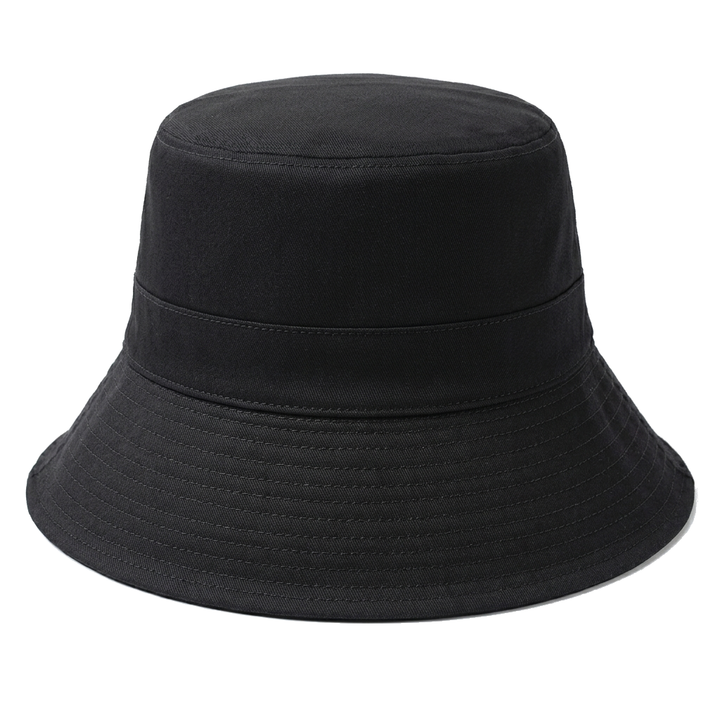 Reversible Cotton Bucket Hat With Chin Strap Black/Stone
