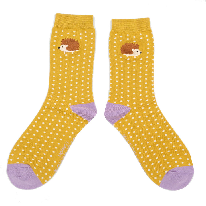 Miss Sparrow Bamboo Hedgehog Socks (Yellow)