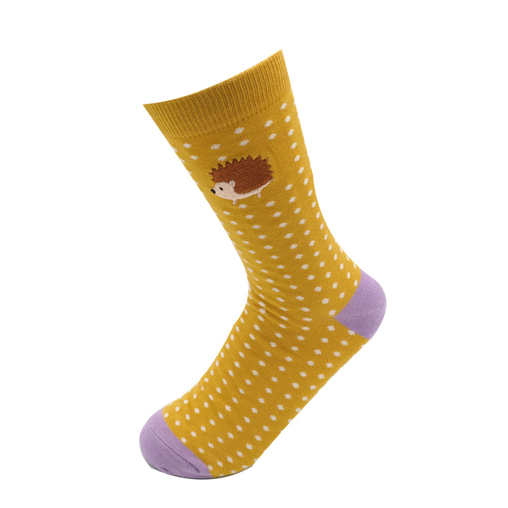 Miss Sparrow Bamboo Hedgehog Socks (Yellow)