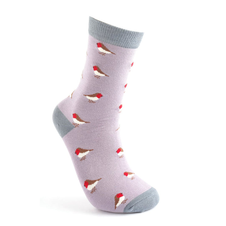Miss Sparrow Bamboo Little Robin Socks Lavender