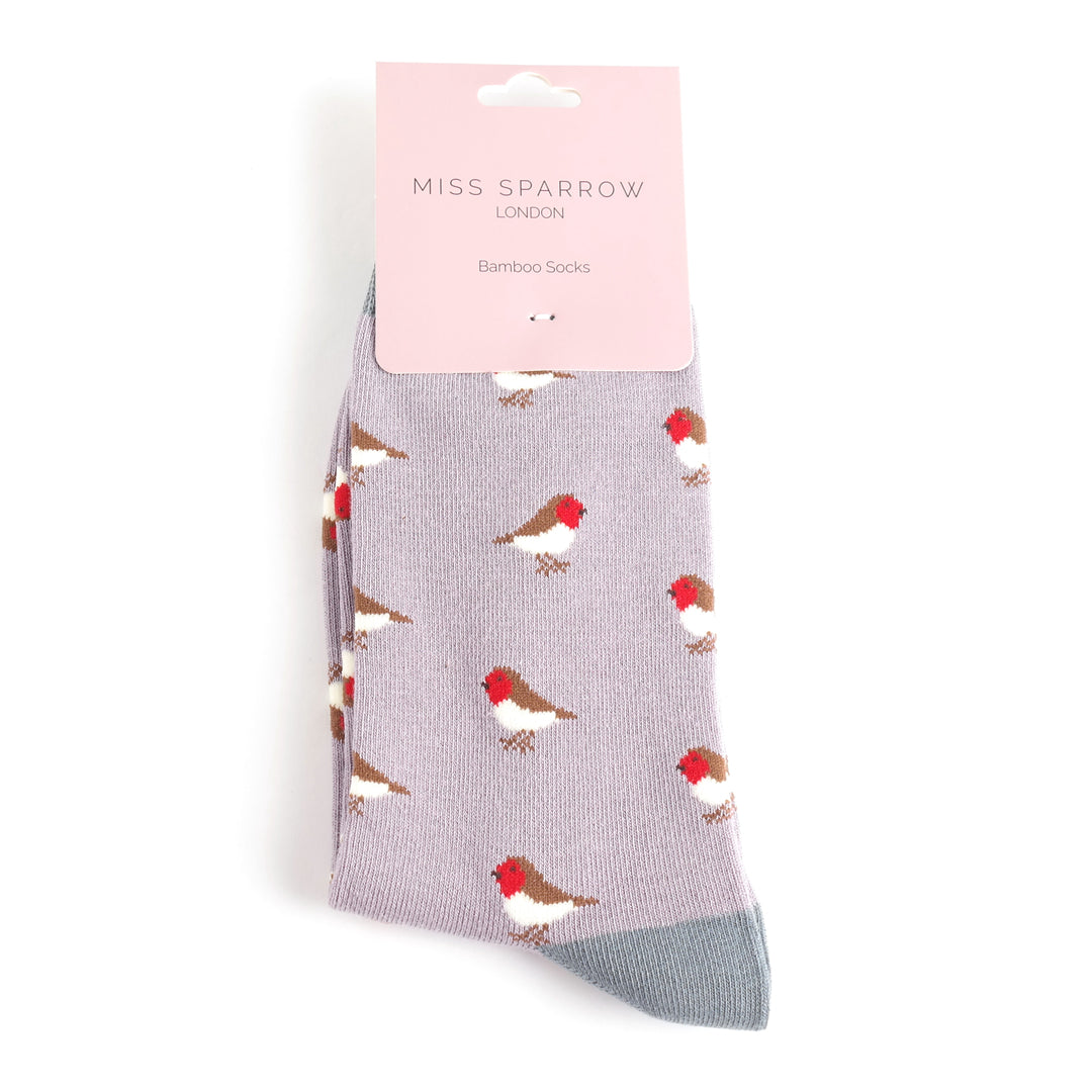 Miss Sparrow Bamboo Little Robin Socks Lavender