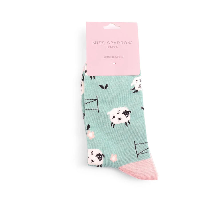 Miss Sparrow Bamboo Socks Jumping Sheep In Duck Egg