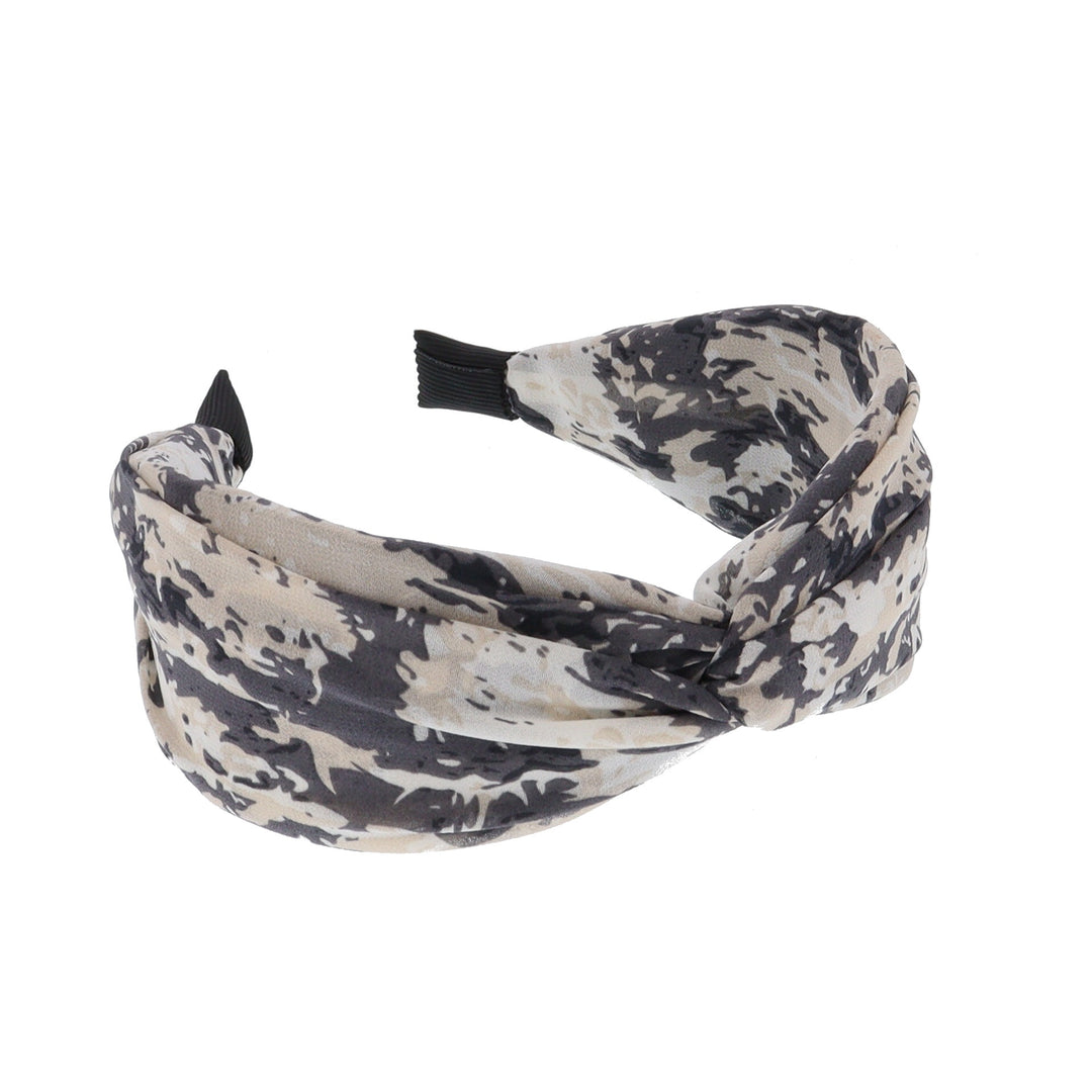 Women's Abstract Print Knot Headband In Black