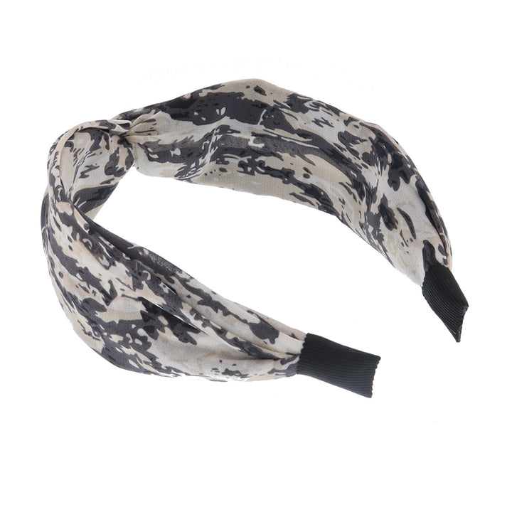 Women's Abstract Print Knot Headband In Black