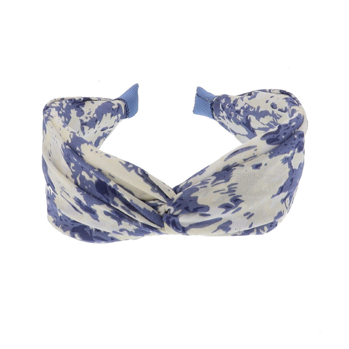 Women's Abstract Print Knot Headband In Blue